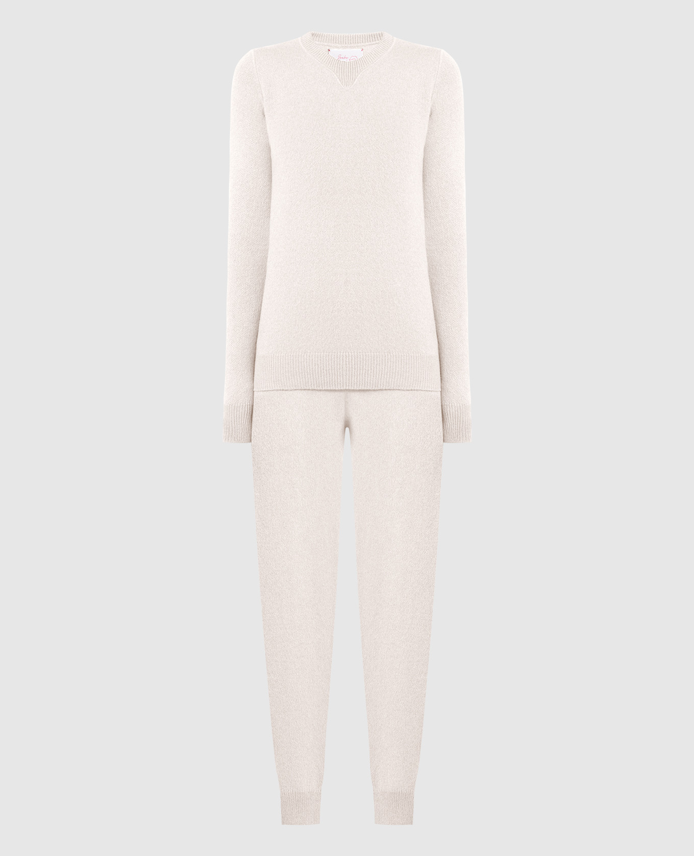 White cashmere sweater and joggers suit babe pay pls