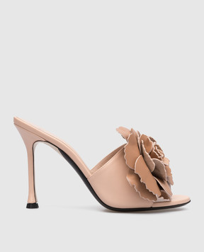 N21 Pink leather sandals with a rose 23ECPXNV15065