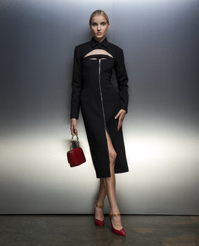 Materiel Black midi dress with bolero MFW23M17972DRBK