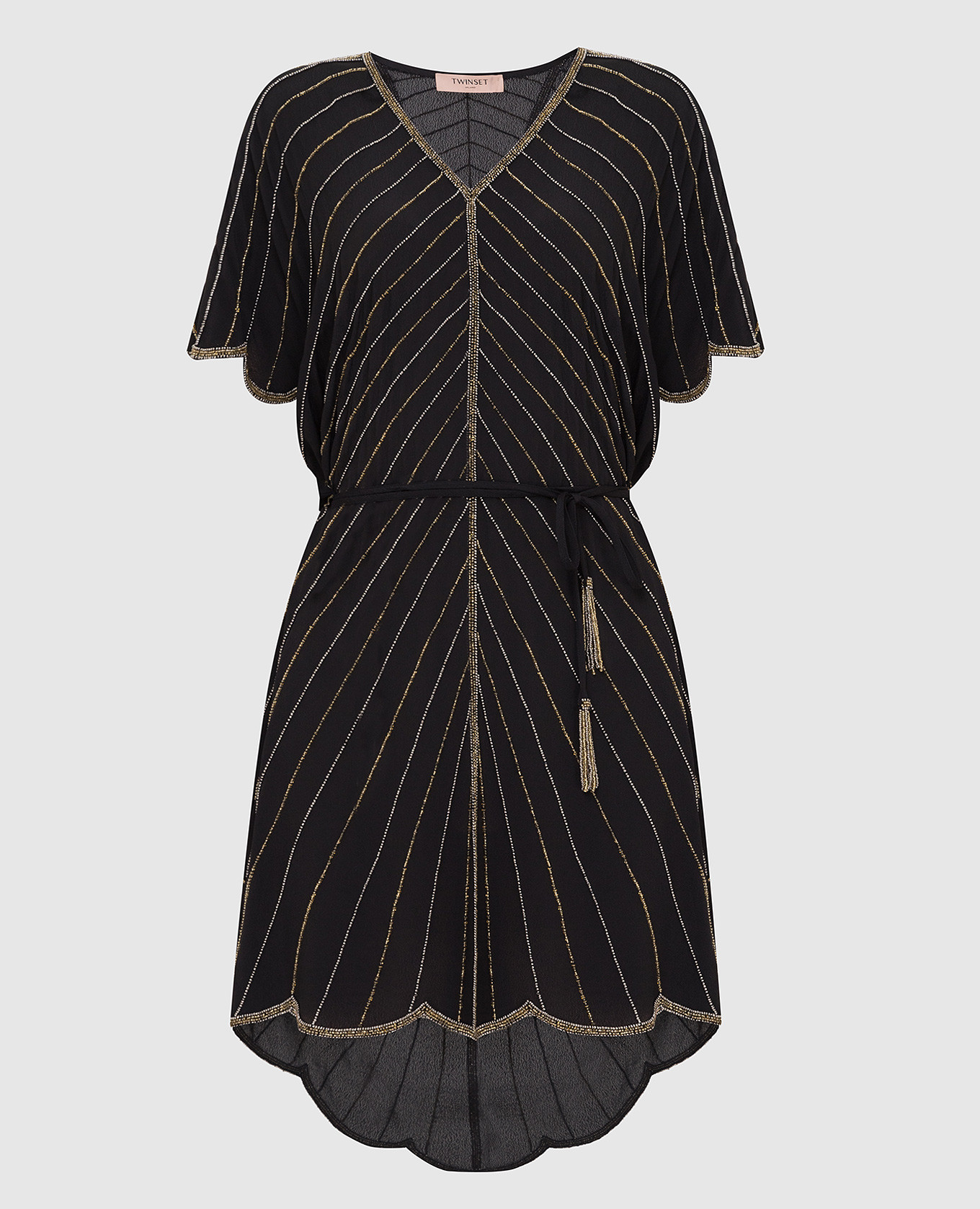 

Black mini dress with embroidery Twinset