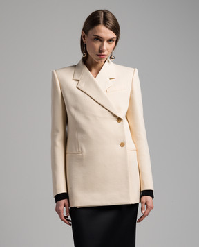 Khaite Beige double-breasted jacket 6115561W561