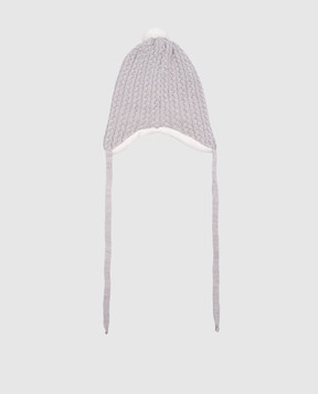 Il Trenino Children's gray hat made of wool with a textured pattern MN3475312