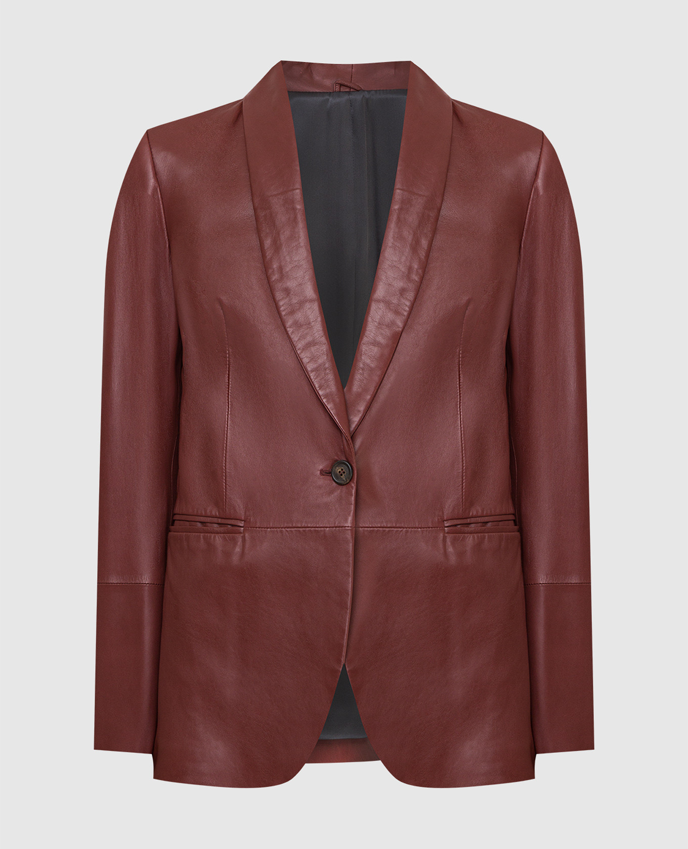 

Terracotta leather jacket Brunello Cucinelli, Orange