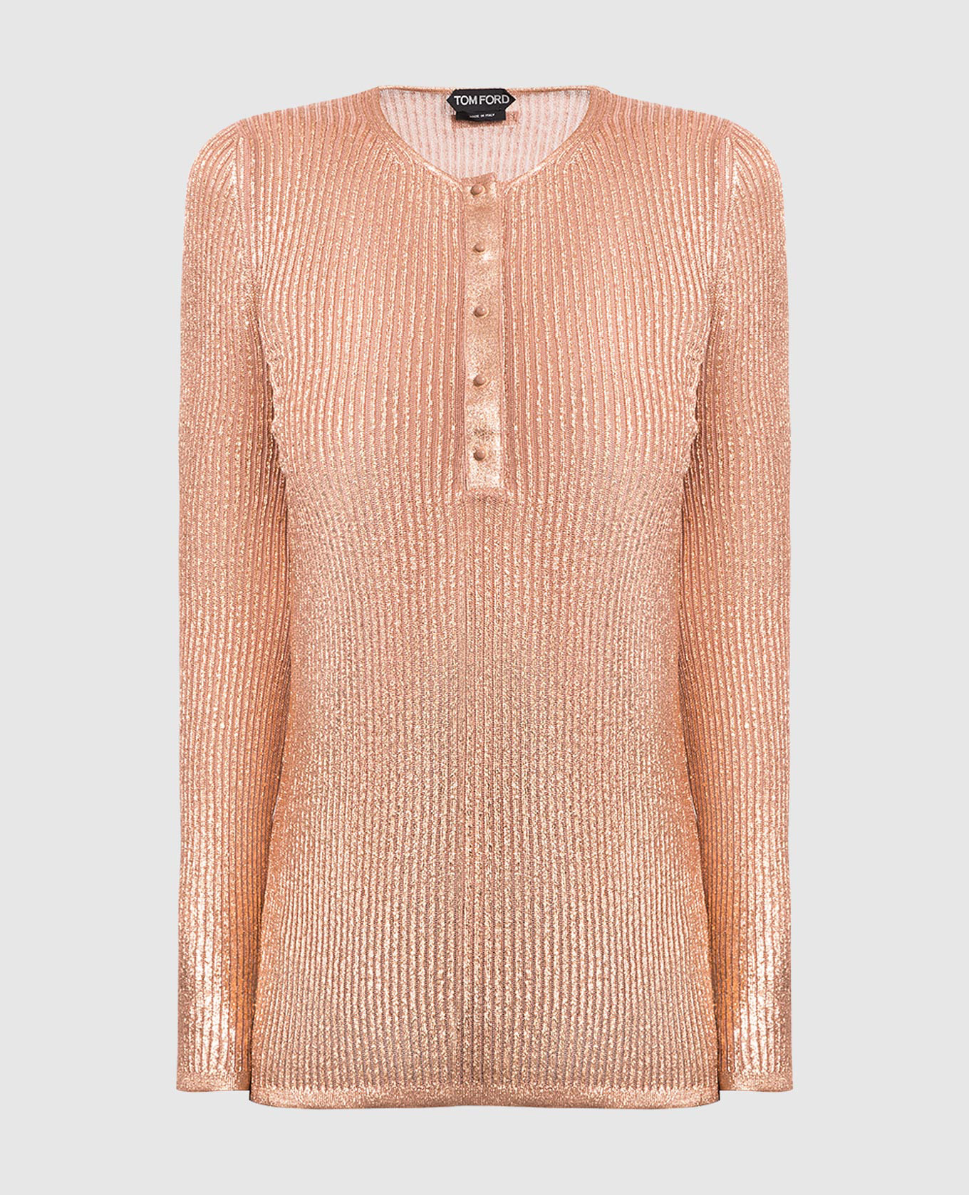 

Metallic Peach Henley Jumper Tom Ford, Orange