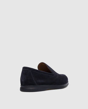 Doucal's Blue suede slippers with perforations DU2837ARTHUY106