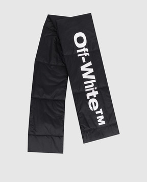 Off-White Black quilted Bounce maxi ski scarf with contrast logo OMMA030F22KNI001