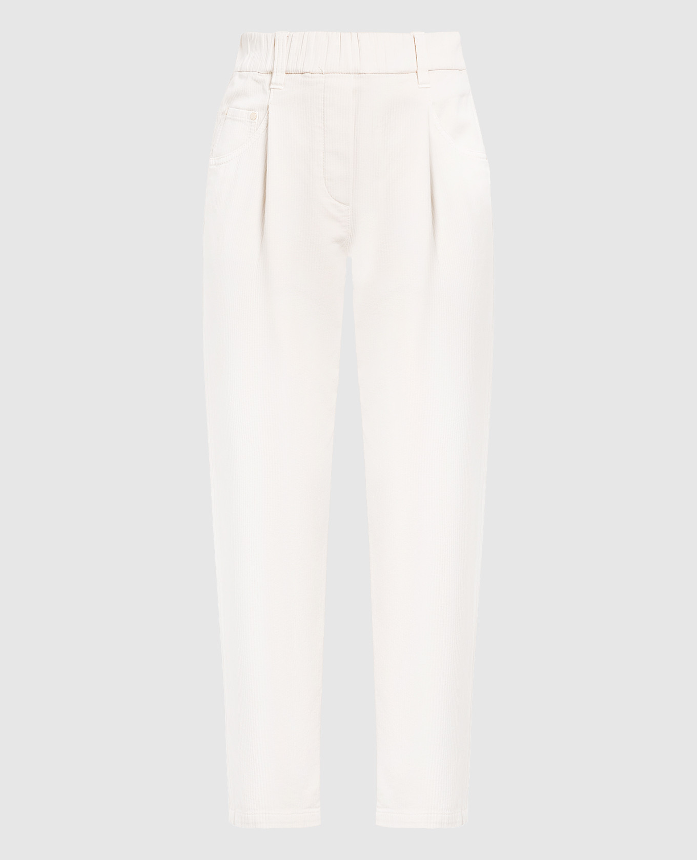 

Light beige trousers with eco-brass Brunello Cucinelli, Бежевый