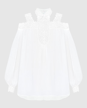 Ermanno Scervino White blouse with lace D442K330JBN