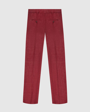 Stefano Ricci Children's red pants made of wool, silk and linen Y1T9000000WKL01F