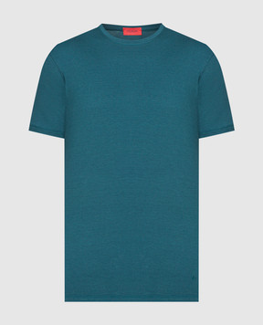ISAIA Blue T-shirt with silk MCI154JP001
