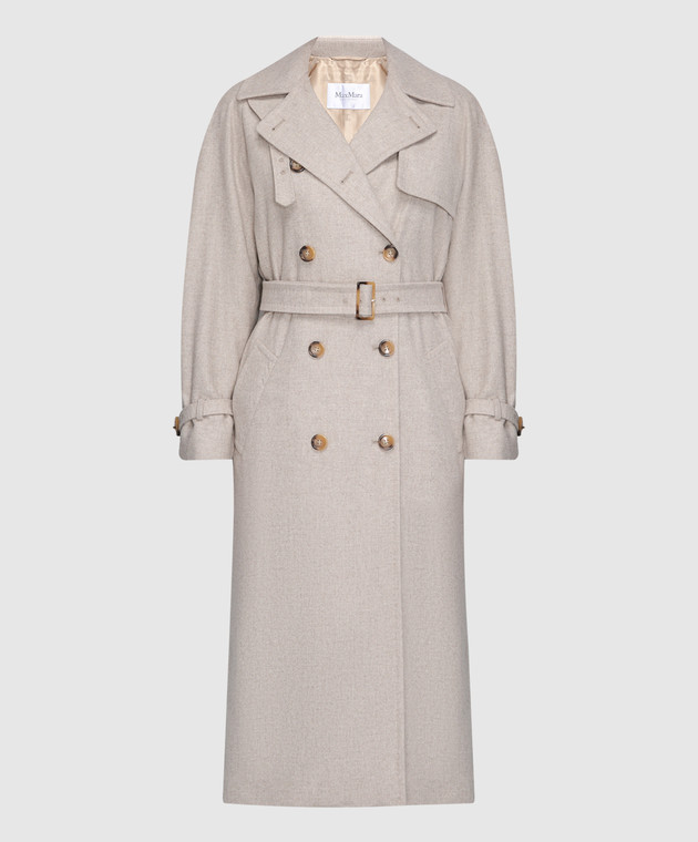 Max Mara Abrigo cruzado Murena de lana y cachemir beige MURENA