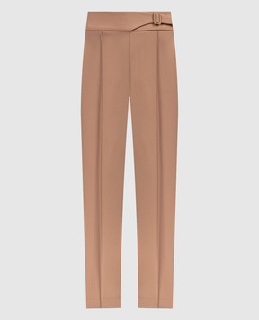 Ermanno Scervino Brown pants made of wool with a strap D436P311IDF