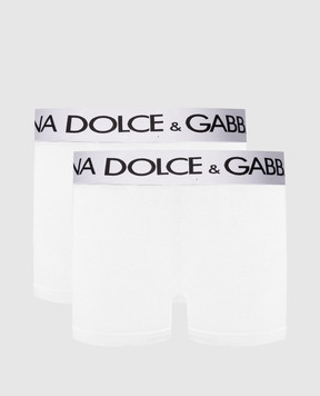 Dolce&Gabbana A set of white boxer briefs with a logo pattern M9D70JONN97