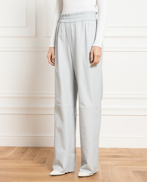 Simonetta Ravizza Blue leather pants MARTILEATHER