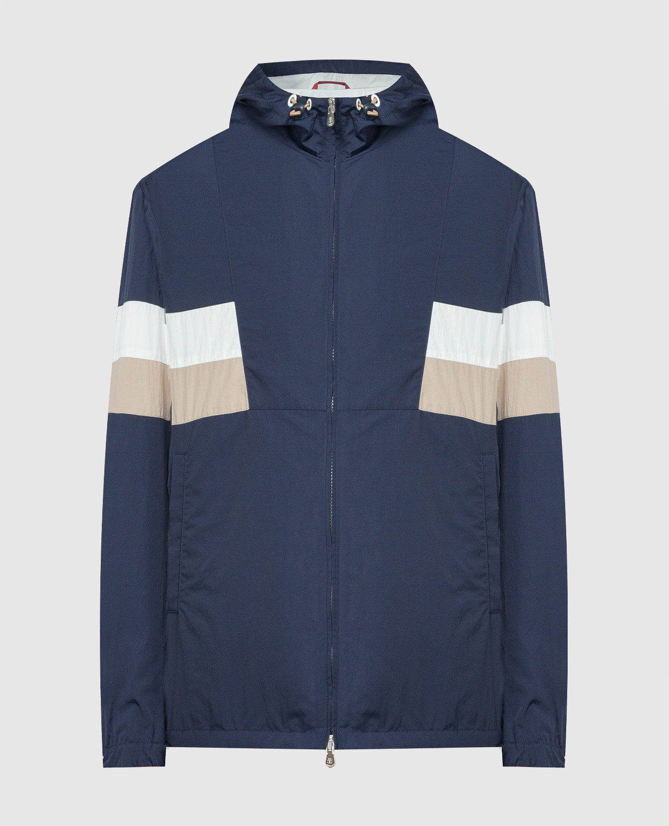 

Blue windbreaker with contrasting inserts Brunello Cucinelli