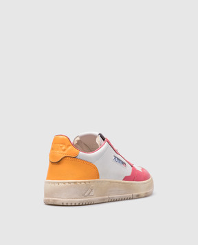 AUTRY MEDALIST LOW SUPER white leather sneaker with vintage effect and logo A14VAVLWSV31