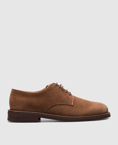 Brunello Cucinelli - Brown suede derbies MZUNICK771 - shop with
