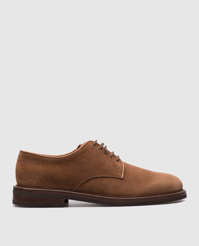 Brunello Cucinelli Brown suede derbies MZUNICK771