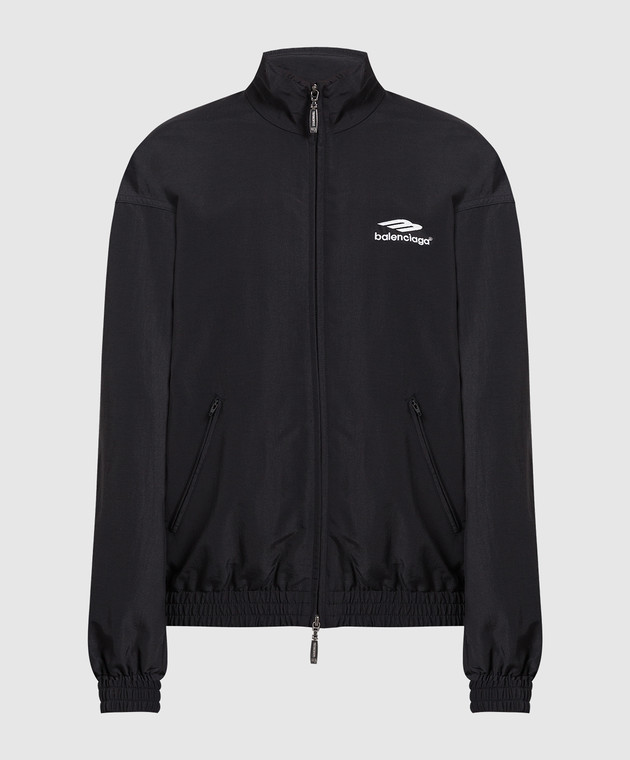 【関税込み】balenciaga Logo embroidery jacket Balenciaga - Logo embroidery windbreaker black - The Corner