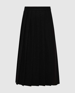 Ballantyne Black pleated wool skirt BLG144UWUNI