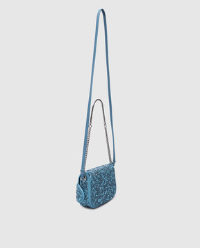 Ermanno Scervino Audrey crystal crossbody bag in blue suede D443S361CTUVV