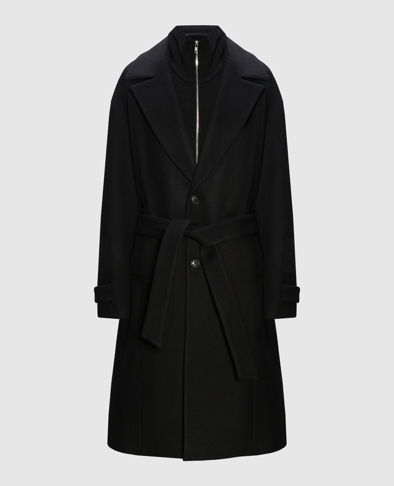 

Black wool and cashmere coat Juun.j, Черный