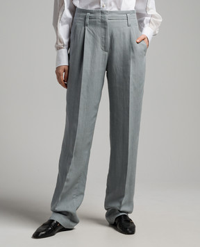 Brunello Cucinelli Gray pants with linen MH126P8542