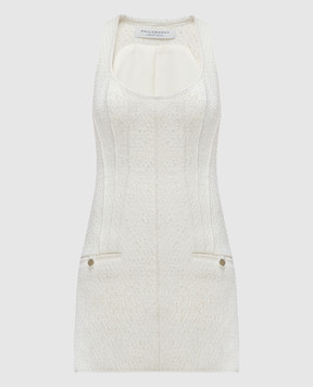 Philosophy di Lorenzo Serafini Beige bouclé mini dress with wool A04410734