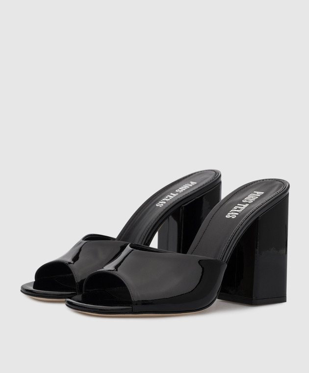 サンダル・ミュール PARIS TEXAS SS23 MULE ANJA (PX729_XVN01KIWI) Paris Texas - Anja black patent leather mules PX729XVN01