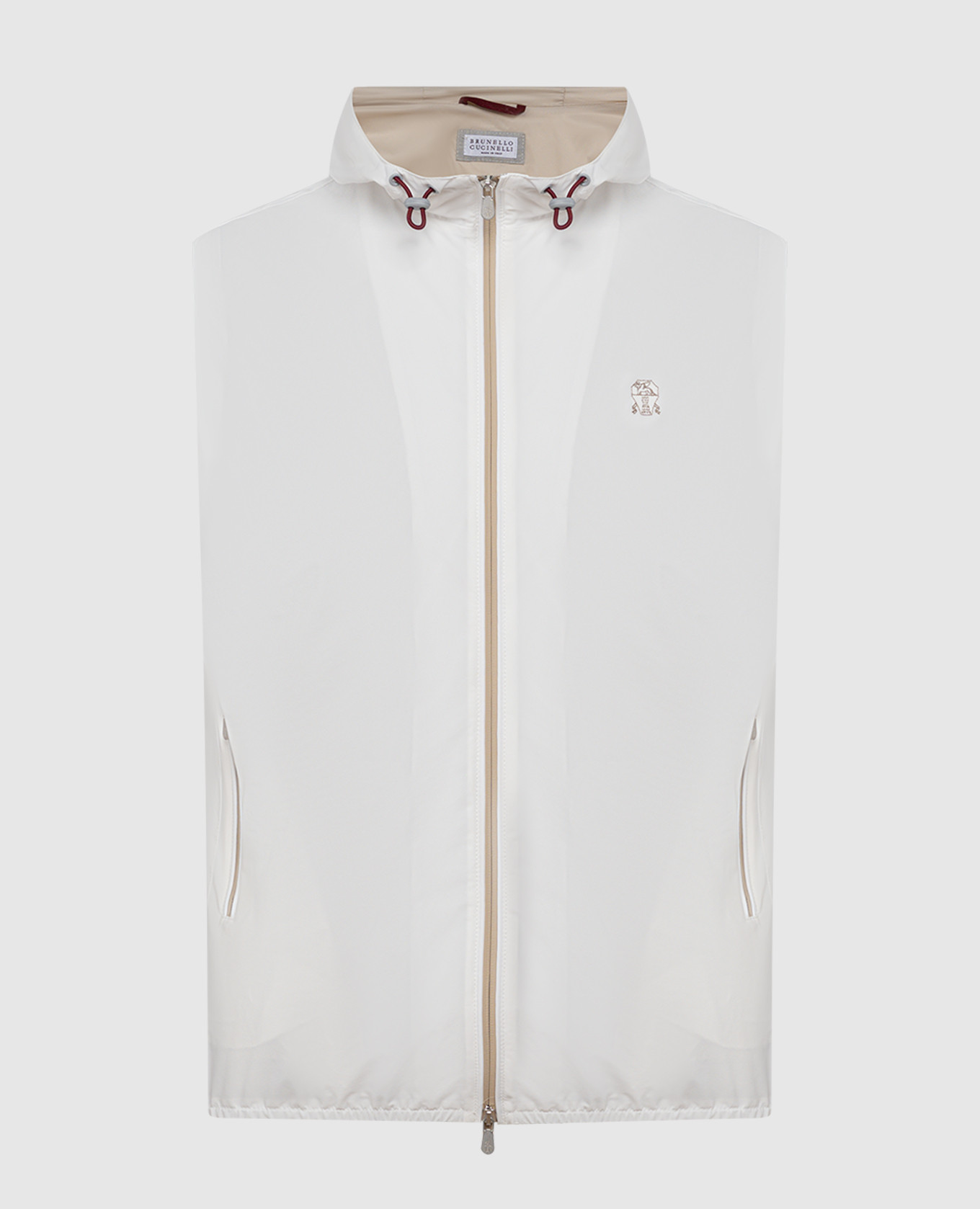 

White vest with logo embroidery Brunello Cucinelli