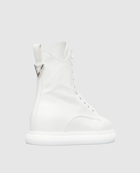 The Attico Selene white leather boots 227WS443L019