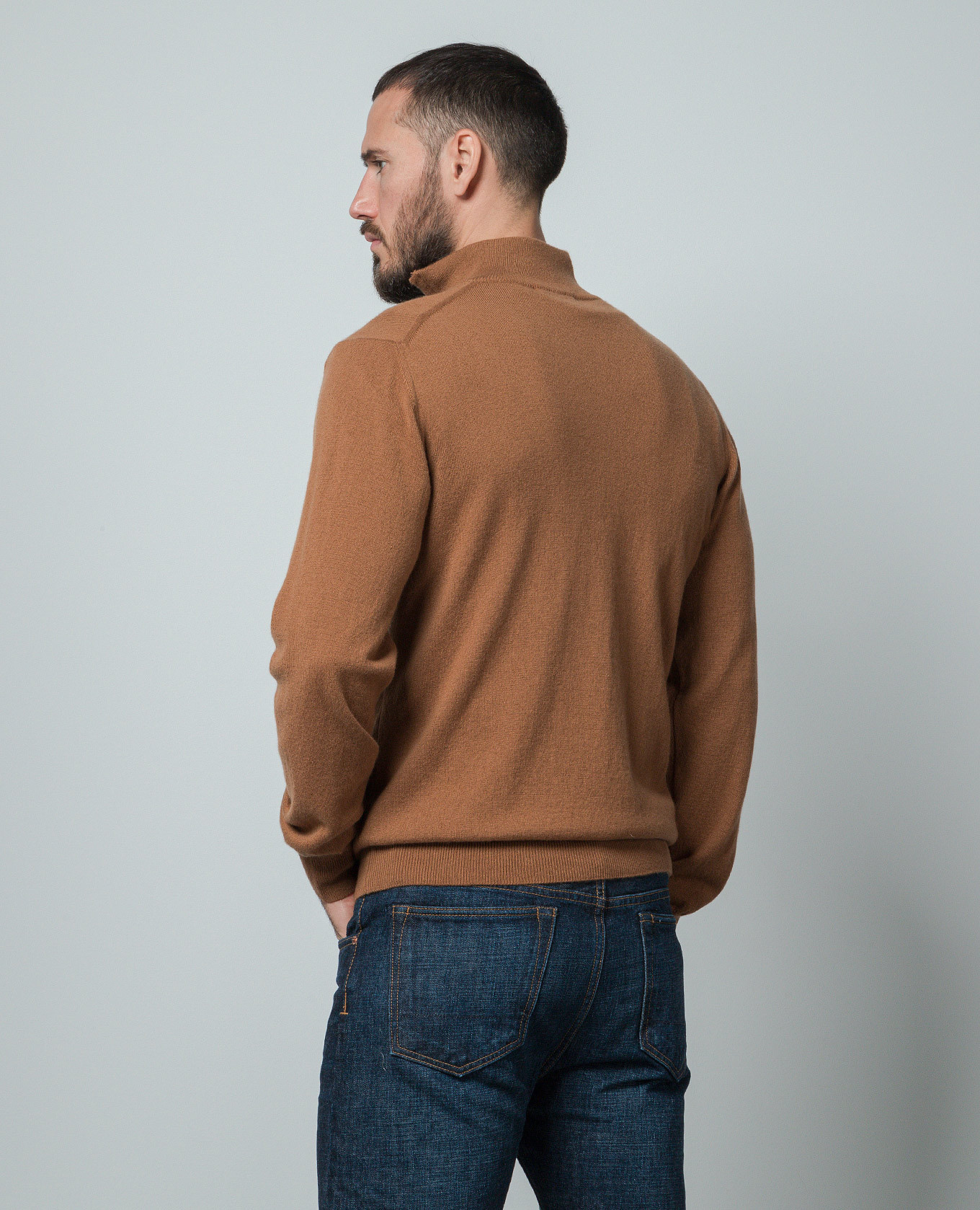 Brown cashmere jumper with zipper Cashmere&Whiskey 4