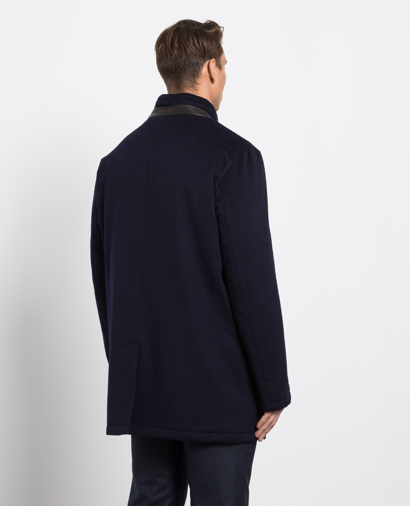 Navy blue cashmere coat Enrico Mandelli 4