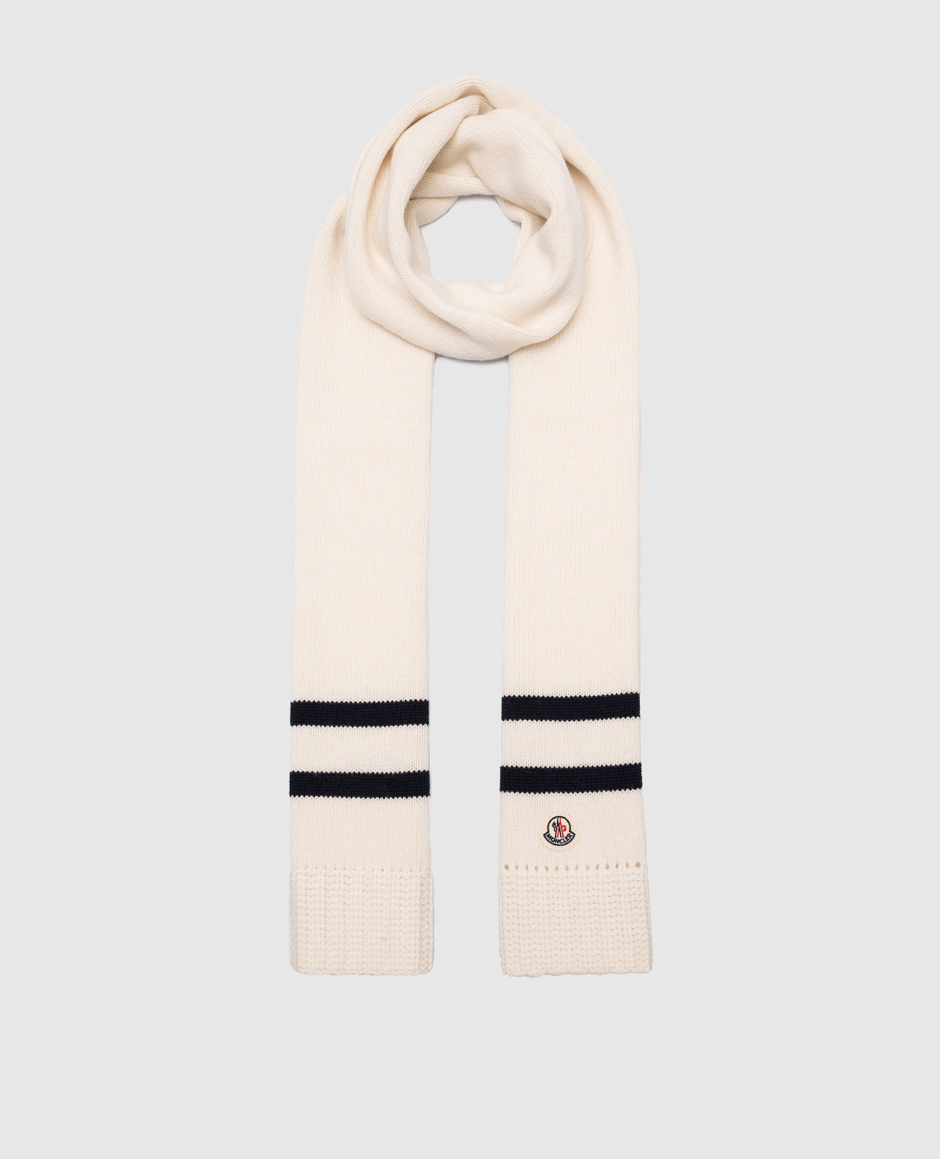

White scarf with logo Moncler