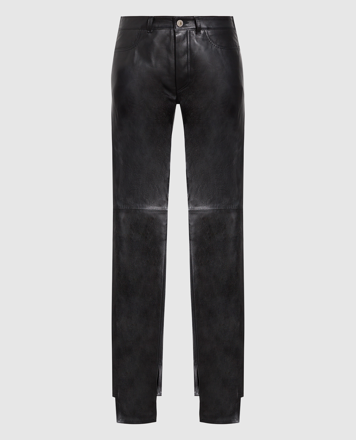 

Black Asymmetric Leather Pants The Attico