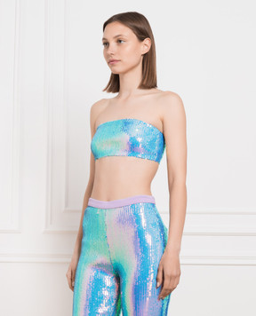 David Koma Blue top with sequins SS23DK08BR