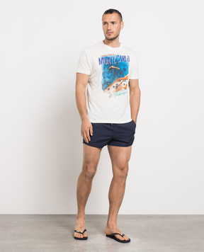Vilebrequin Micro Carreaux Blue Wool Swim Shorts MLTH2L26