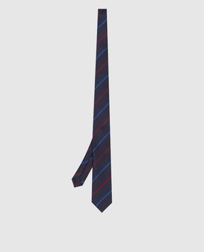 Stefano Ricci Children's dark blue striped silk tie YCH30104