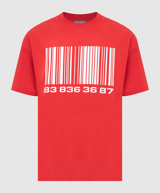 VTMNTS - Red T-shirt with Big Barcode print VL12TR120R - shop with  