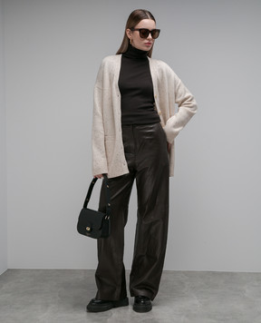 Yves Salomon Brown leather pants 23WYP208XXAPXX