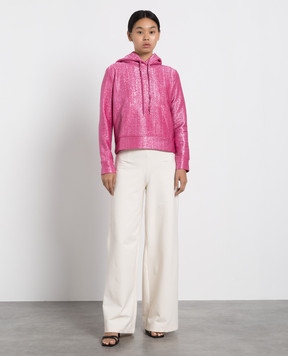 Valentino Pink lurex hoodie XB3MF16D71S