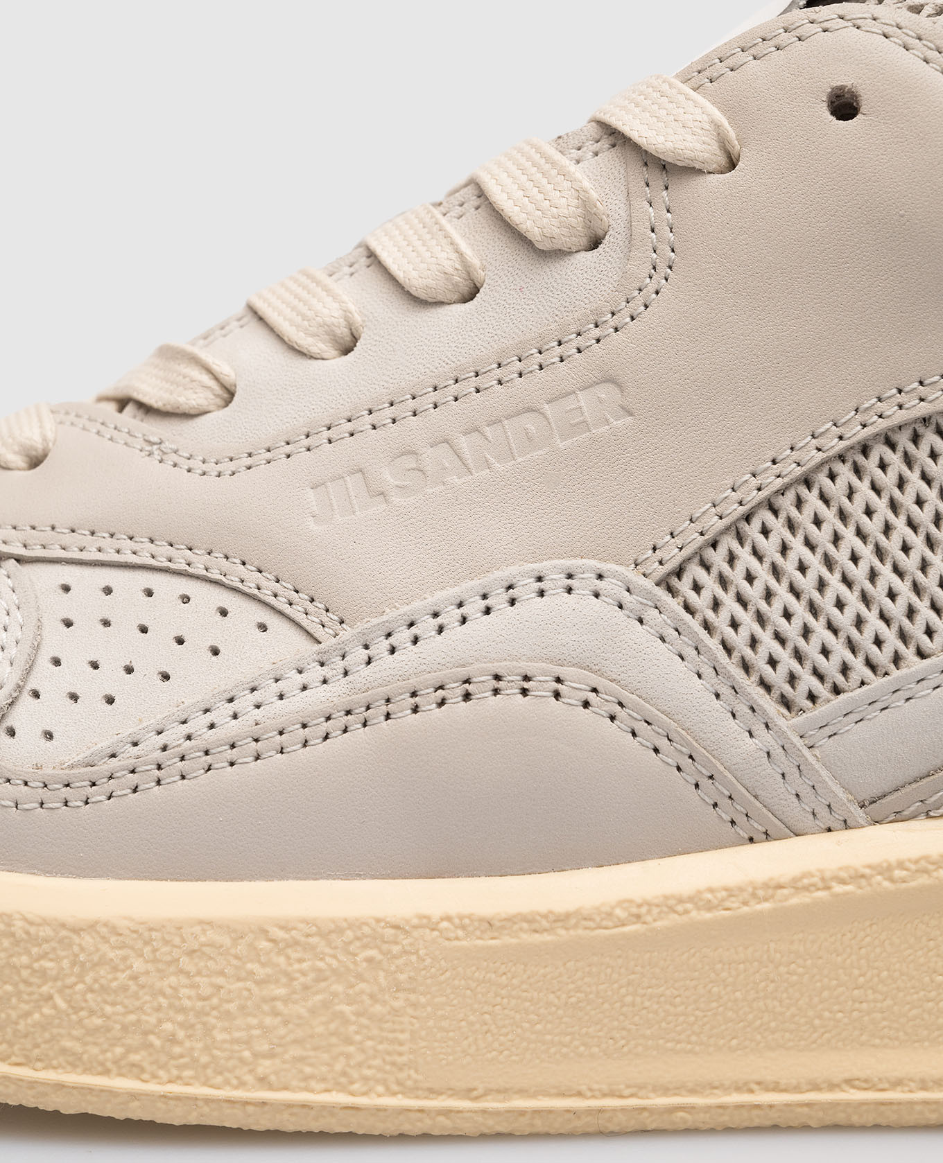 

Gray leather sneakers with logo Jil Sander, Grey