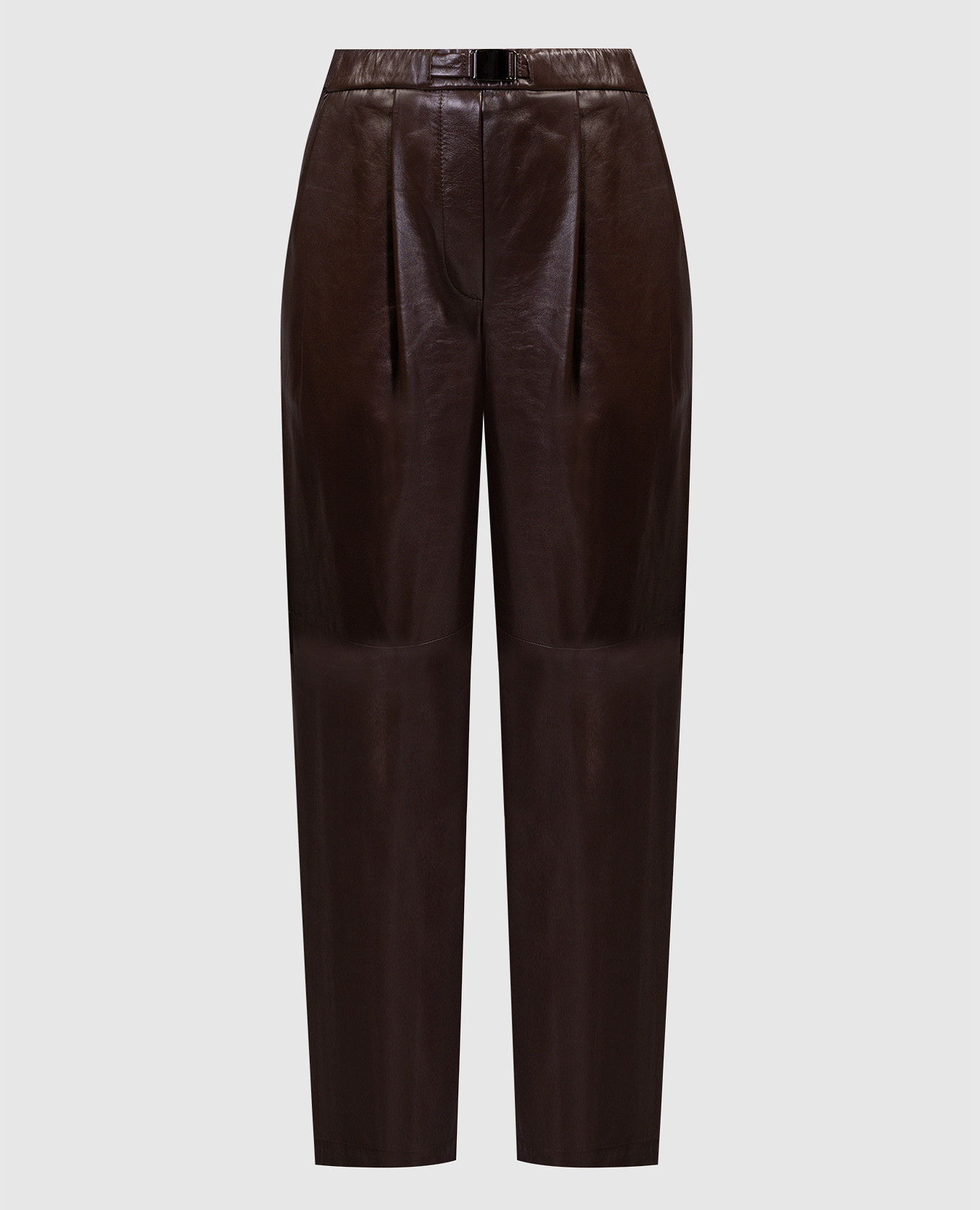 

Brown leather pants Brunello Cucinelli, Коричневый
