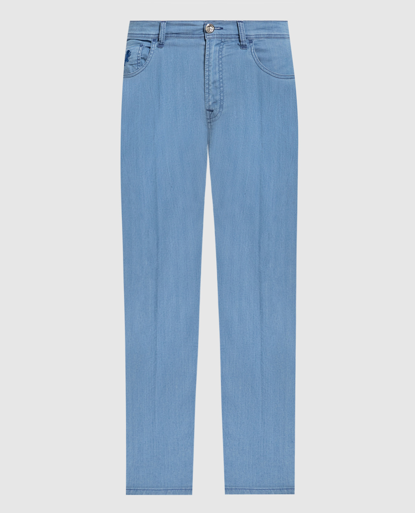 Blue Costantino jeans with logo embroidery Scissor Scriptor