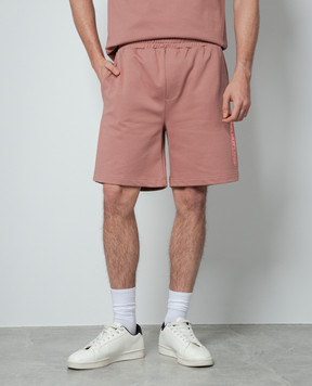 Helmut Lang Pink shorts with SPACE logo print N10HM206