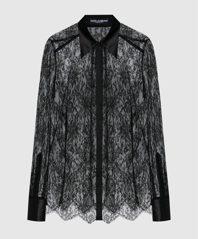 Dolce & Gabbana Black Lace Collar hot Blouse