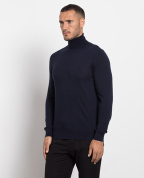 Cashmere&Whiskey Blue wool, silk and cashmere golf MU8571318410R