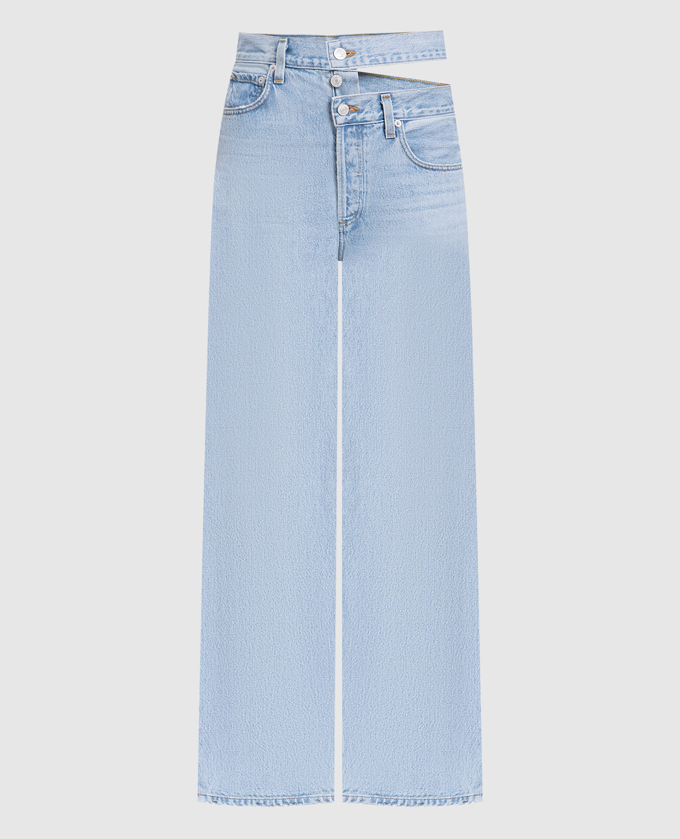 

Blue jeans with a curly neckline AGOLDE, Light blue