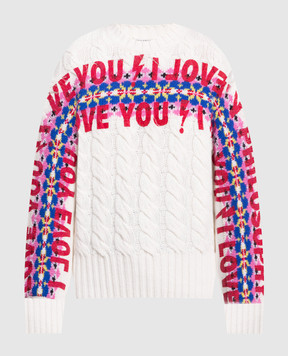 Philosophy di Lorenzo Serafini I Love You white wool sweater A09385701