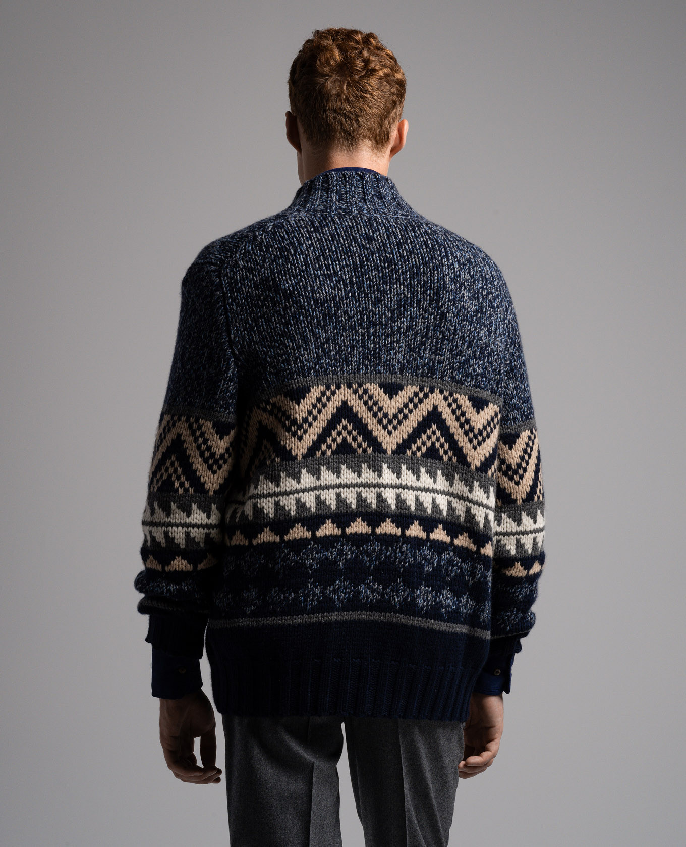 

Blue patterned cashmere cardigan Brunello Cucinelli